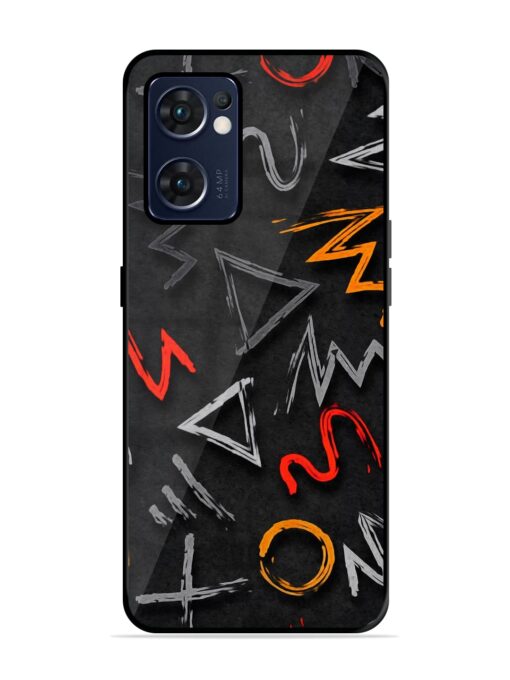 Grungy Graffiti Glossy Metal Phone Cover for Oppo Reno 7 (5G)