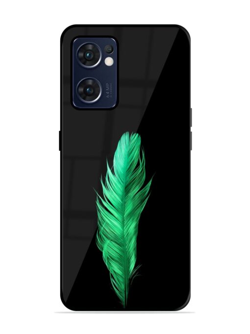 Feather Texture Glossy Metal Phone Cover for Oppo Reno 7 (5G)