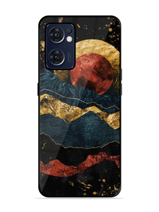 Gold Painting View Glossy Metal Phone Cover for Oppo Reno 7 (5G) Zapvi