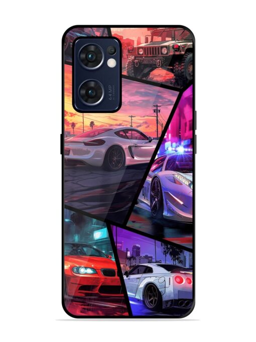 Ride In Pixels Glossy Metal Phone Cover for Oppo Reno 7 (5G) Zapvi