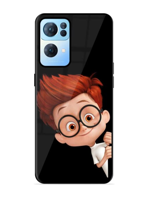 Smart Boy Cartoon Glossy Metal Phone Cover for Oppo Reno 7 Pro (5G)