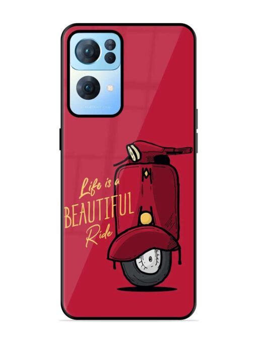 Life Is Beautiful Rides Glossy Metal Phone Cover for Oppo Reno 7 Pro (5G) Zapvi