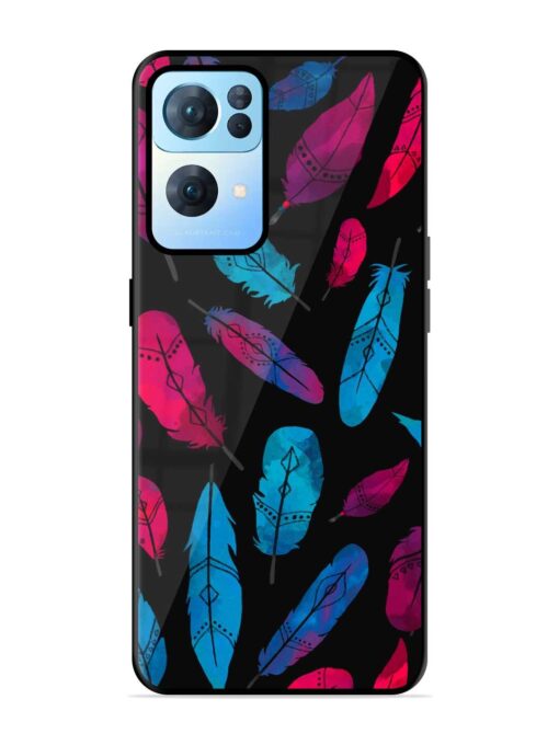 Feather Art Glossy Metal Phone Cover for Oppo Reno 7 Pro (5G)