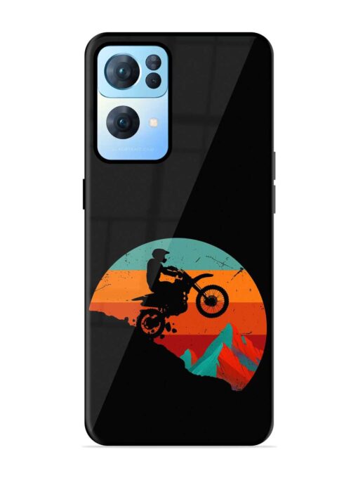 Mountain Bike Glossy Metal Phone Cover for Oppo Reno 7 Pro (5G) Zapvi