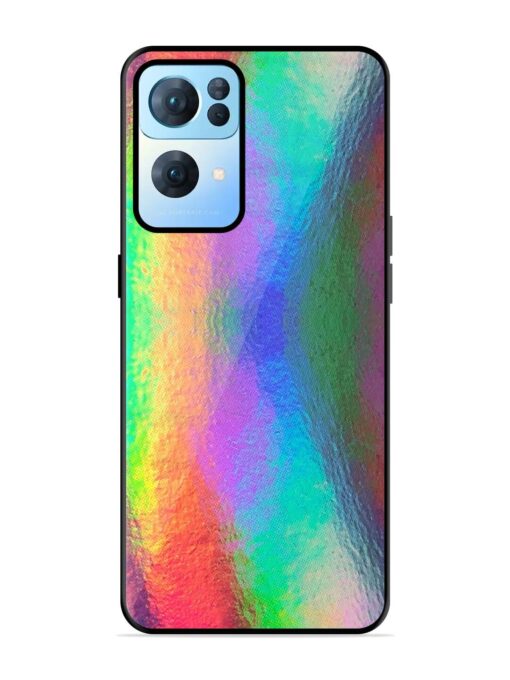 Colorful Holographic Background Glossy Metal TPU Phone Cover for Oppo Reno 7 Pro (5G) Zapvi