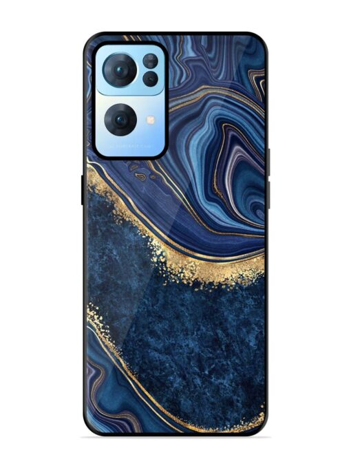 Abstract Background Blue Glossy Metal TPU Phone Cover for Oppo Reno 7 Pro (5G) Zapvi