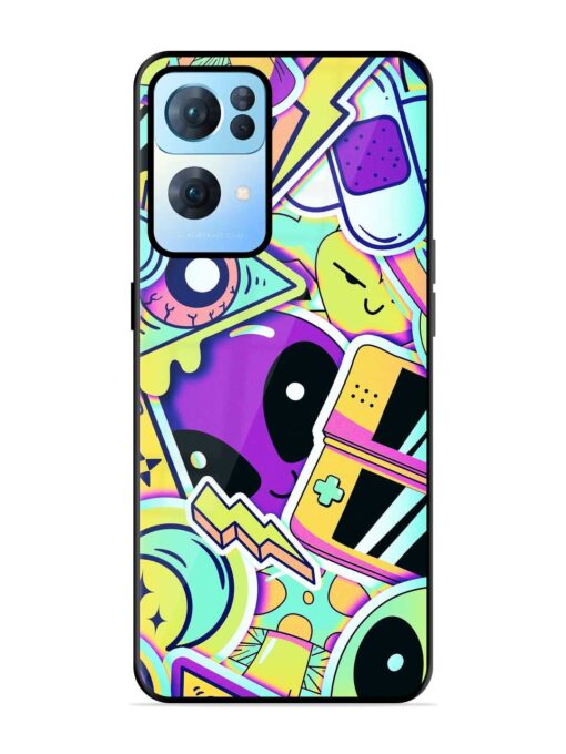 Scratch Art Glossy Metal Phone Cover for Oppo Reno 7 Pro (5G) Zapvi