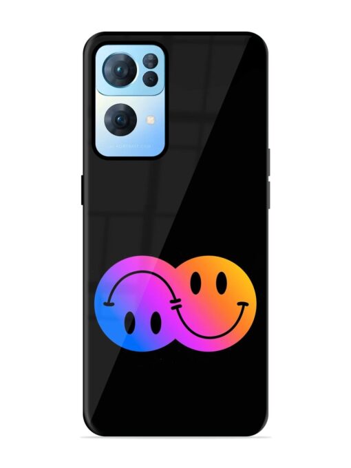 Gradient Smile Art Glossy Metal TPU Phone Cover for Oppo Reno 7 Pro (5G)