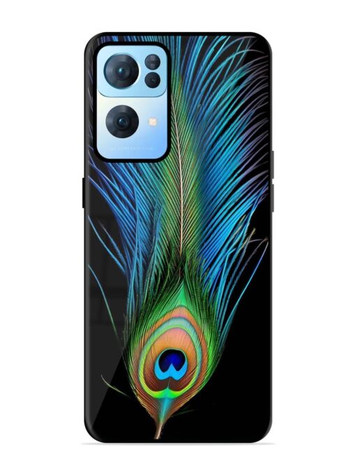 Peacock Feather Glossy Metal TPU Phone Cover for Oppo Reno 7 Pro (5G) Zapvi