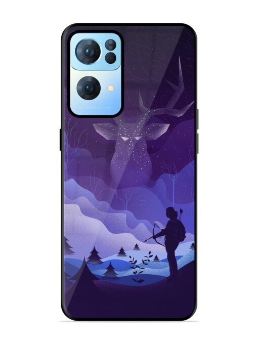 Deer Forest River Glossy Metal Phone Cover for Oppo Reno 7 Pro (5G) Zapvi