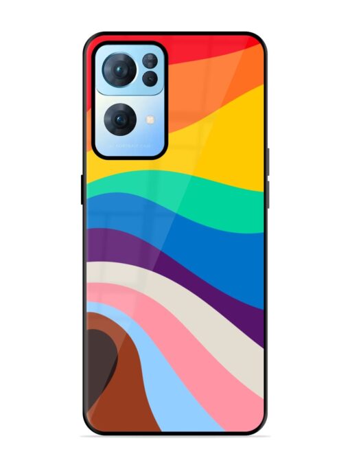 Minimal Pride Art Glossy Metal Phone Cover for Oppo Reno 7 Pro (5G)