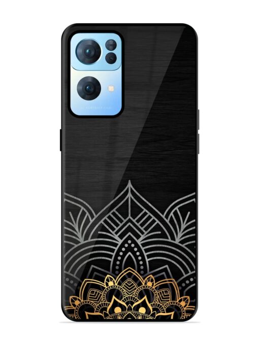 Decorative Golden Pattern Glossy Metal Phone Cover for Oppo Reno 7 Pro (5G)