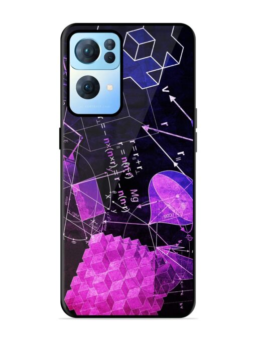 Math Physics Formula Art Glossy Metal Phone Cover for Oppo Reno 7 Pro (5G)