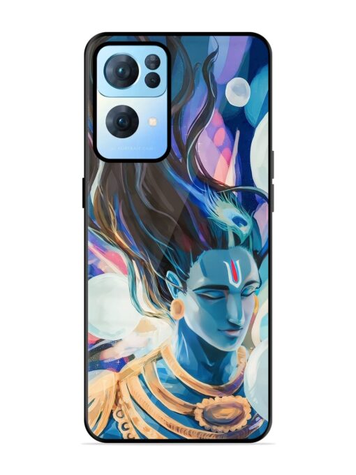 Bhagwan Sri Krishna Glossy Metal Phone Cover for Oppo Reno 7 Pro (5G) Zapvi