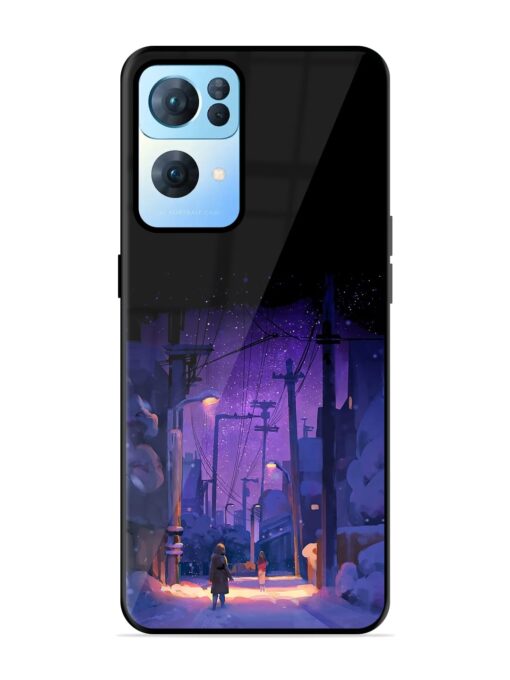 Winter Anime Art Glossy Metal Phone Cover for Oppo Reno 7 Pro (5G) Zapvi