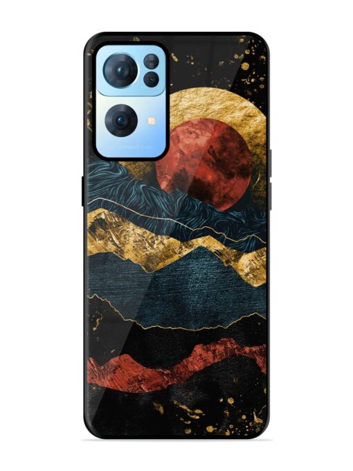 Gold Painting View Glossy Metal Phone Cover for Oppo Reno 7 Pro (5G) Zapvi