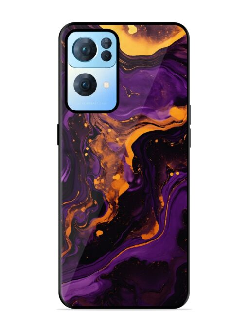 Painting Of A Purple Glossy Metal Phone Cover for Oppo Reno 7 Pro (5G) Zapvi