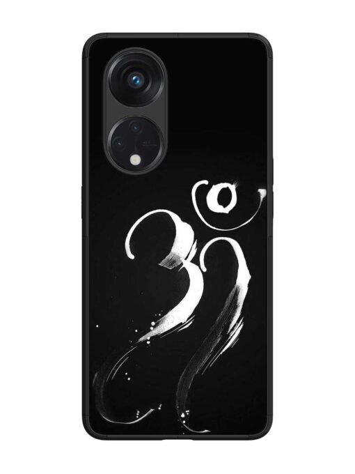 Om Logo Glossy Metal Phone Cover for Oppo Reno 8T (5G)