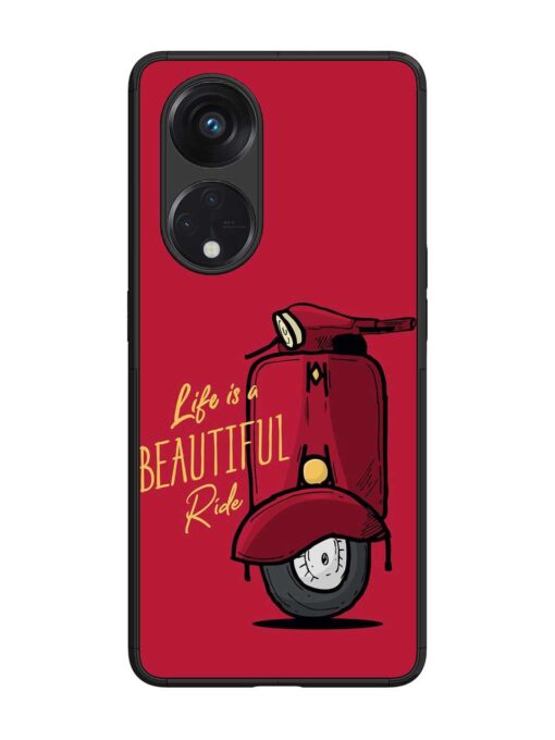 Life Is Beautiful Rides Glossy Metal Phone Cover for Oppo Reno 8T (5G)