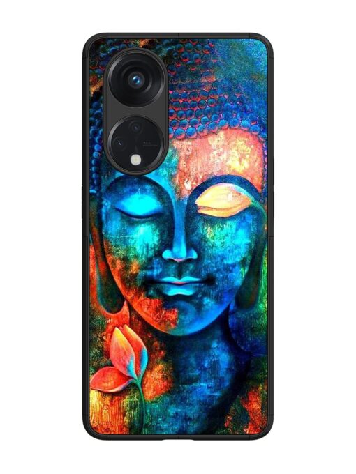 Buddha Painting Glossy Metal Phone Cover for Oppo Reno 8T (5G) Zapvi