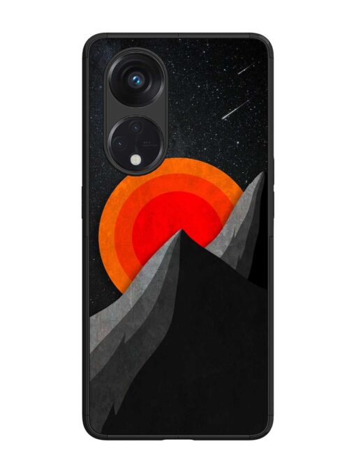 Black Mountain Glossy Metal Phone Cover for Oppo Reno 8T (5G)