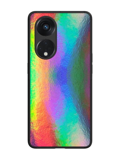 Colorful Holographic Background Glossy Metal TPU Phone Cover for Oppo Reno 8T (5G) Zapvi