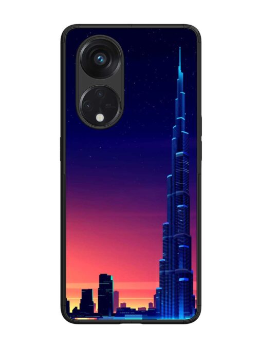 Burj Khalifa Abstract Glossy Metal Phone Cover for Oppo Reno 8T (5G)