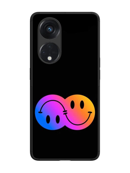 Gradient Smile Art Glossy Metal TPU Phone Cover for Oppo Reno 8T (5G) Zapvi