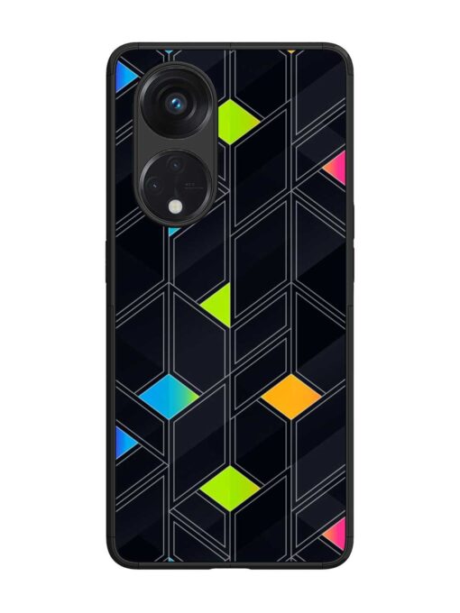 Abstract Mosaic Seamless Glossy Metal Phone Cover for Oppo Reno 8T (5G) Zapvi