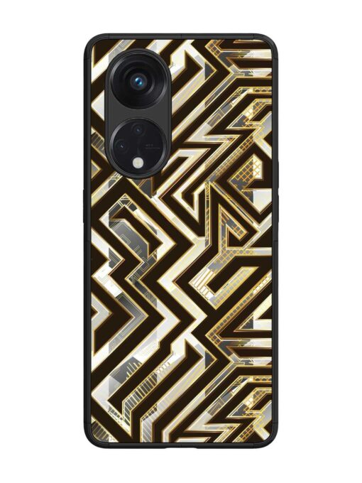 Technology Geometric Seamless Glossy Metal Phone Cover for Oppo Reno 8T (5G) Zapvi