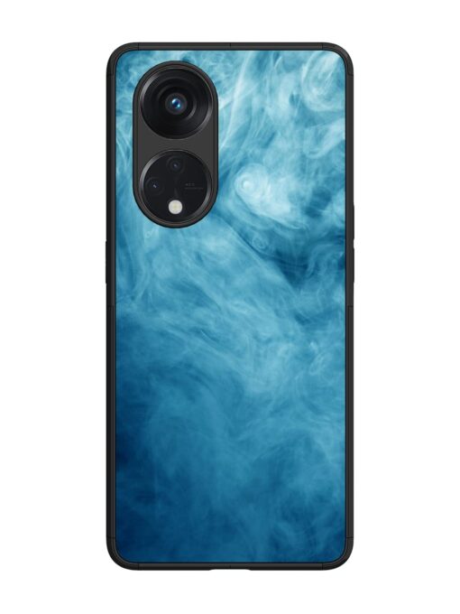 Blue Smoke Art Glossy Metal Phone Cover for Oppo Reno 8T (5G) Zapvi