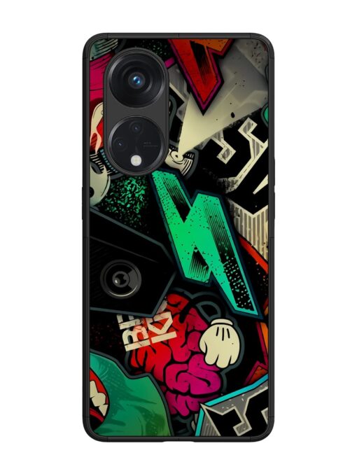 Graffiti Art Glossy Metal Phone Cover for Oppo Reno 8T (5G) Zapvi