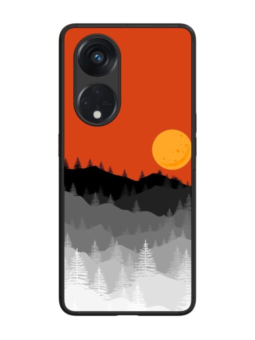 Mountain Lofi Sun Glossy Metal Phone Cover for Oppo Reno 8T (5G)