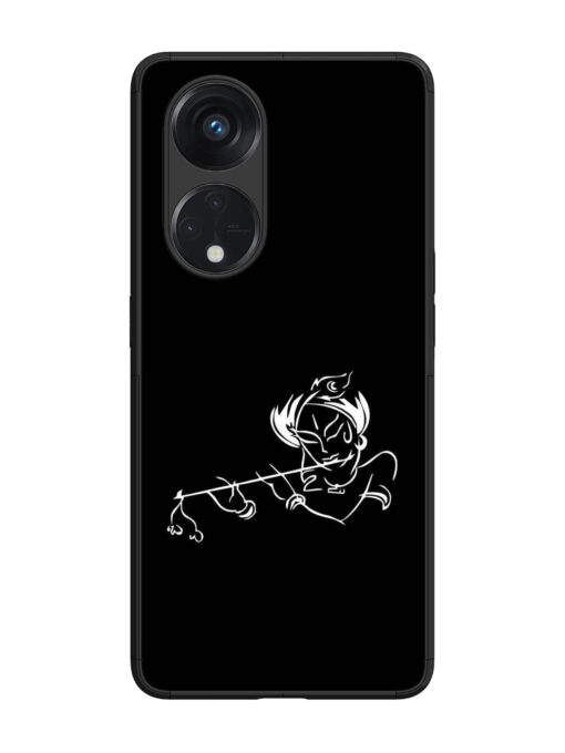 Krishna Flute Glossy Metal Phone Cover for Oppo Reno 8T (5G) Zapvi