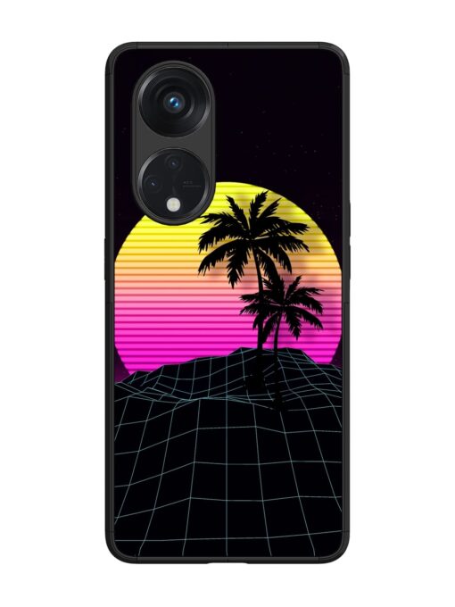 Coconut Vector Glossy Metal Phone Cover for Oppo Reno 8T (5G) Zapvi