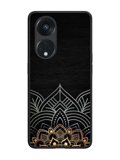 Decorative Golden Pattern Glossy Metal Phone Cover for Oppo Reno 8T (5G) Zapvi