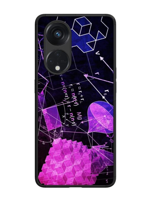 Math Physics Formula Art Glossy Metal Phone Cover for Oppo Reno 8T (5G) Zapvi