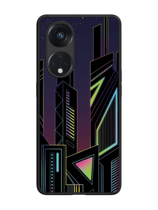 Neon Dreamscape Glossy Metal Phone Cover for Oppo Reno 8T (5G) Zapvi