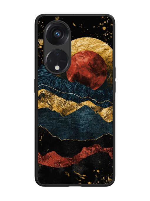 Gold Painting View Glossy Metal Phone Cover for Oppo Reno 8T (5G) Zapvi