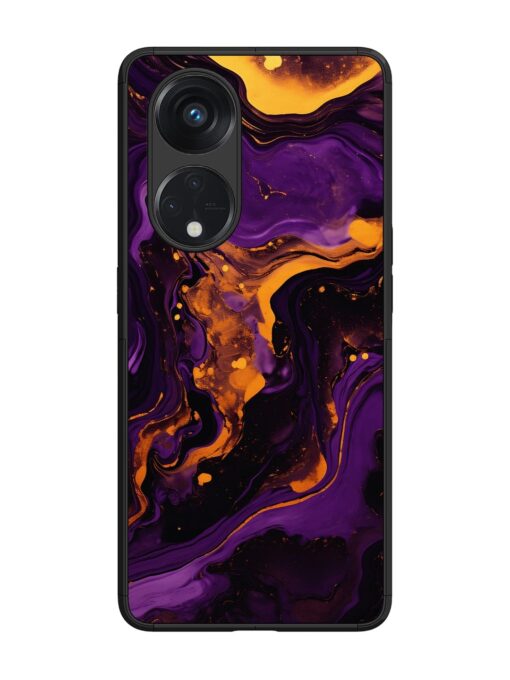 Painting Of A Purple Glossy Metal Phone Cover for Oppo Reno 8T (5G)