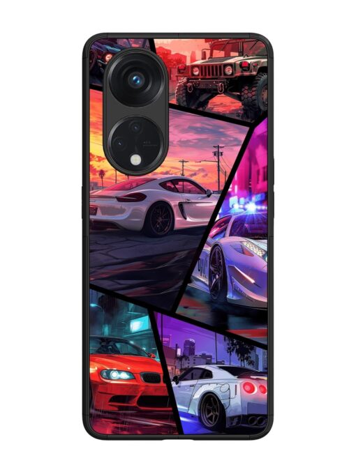 Ride In Pixels Glossy Metal Phone Cover for Oppo Reno 8T (5G) Zapvi