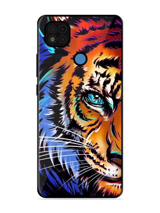 Colorful Lion Art Glossy Metal Phone Cover for Poco C31