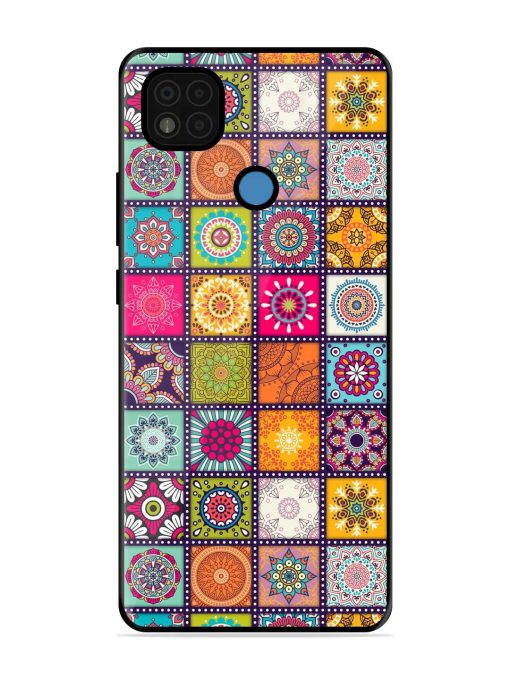 Seamless Pattern Vintage Glossy Metal Phone Cover for Poco C31 Zapvi