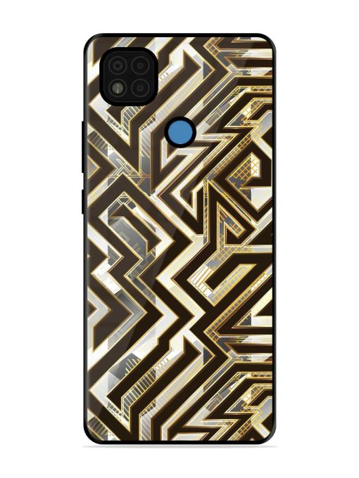 Technology Geometric Seamless Glossy Metal Phone Cover for Poco C31 Zapvi