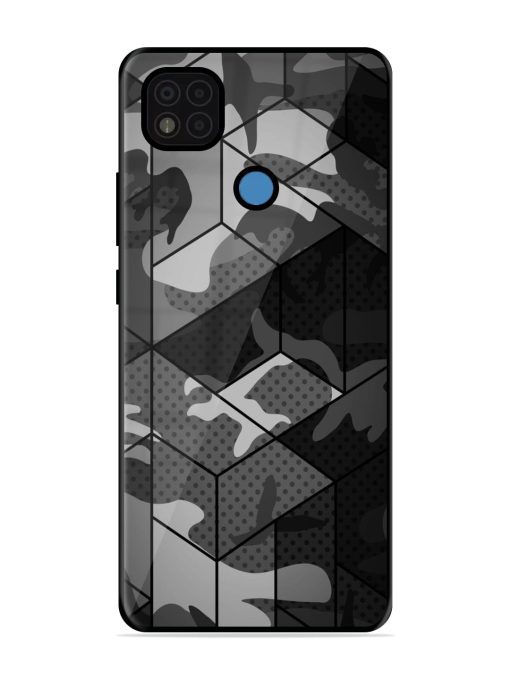 Hexagonal Pattern Glossy Metal Phone Cover for Poco C31 Zapvi