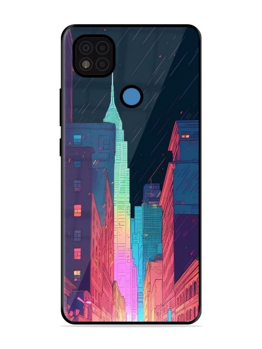 Minimal City Art Glossy Metal Phone Cover for Poco C31 Zapvi