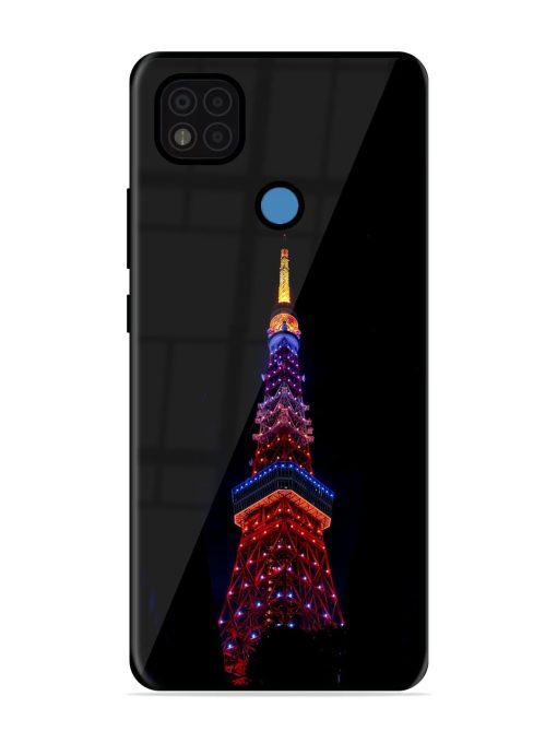 Eiffel Tower Night View Glossy Metal Phone Cover for Poco C31 Zapvi