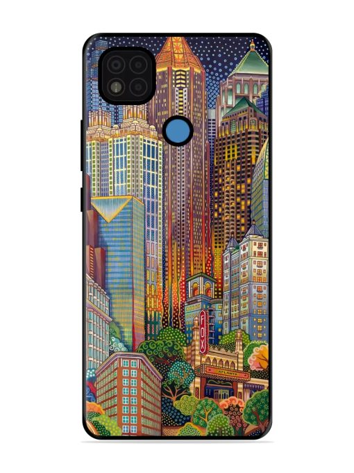 Cityscapes Art Glossy Metal Phone Cover for Poco C31 Zapvi