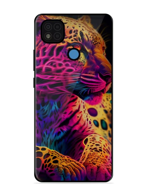 Leopard Art Glossy Metal Phone Cover for Poco C31 Zapvi