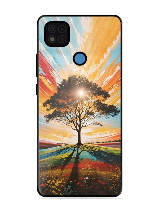 Abstract Tree Colorful Art Glossy Metal Phone Cover for Poco C31 Zapvi